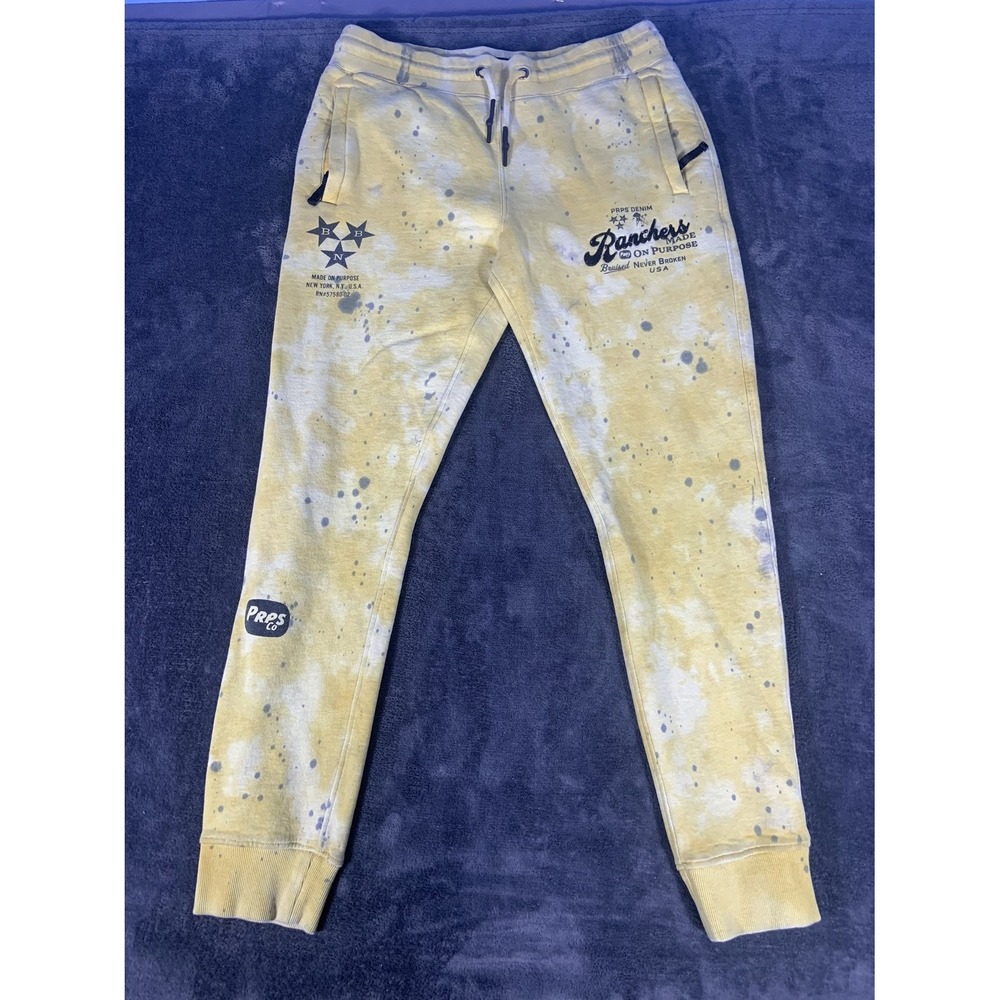 PRPS Bruised Never Broken Men's Jogger Sweatpants Size M Tie Dye Paint Splatter